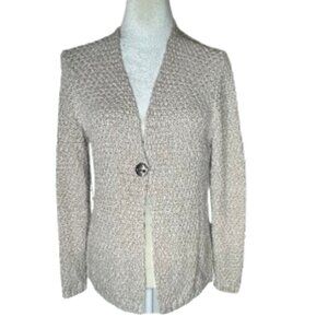 Women's Coldwater Creek One-Button Closure Beige Cardigan Large (14)